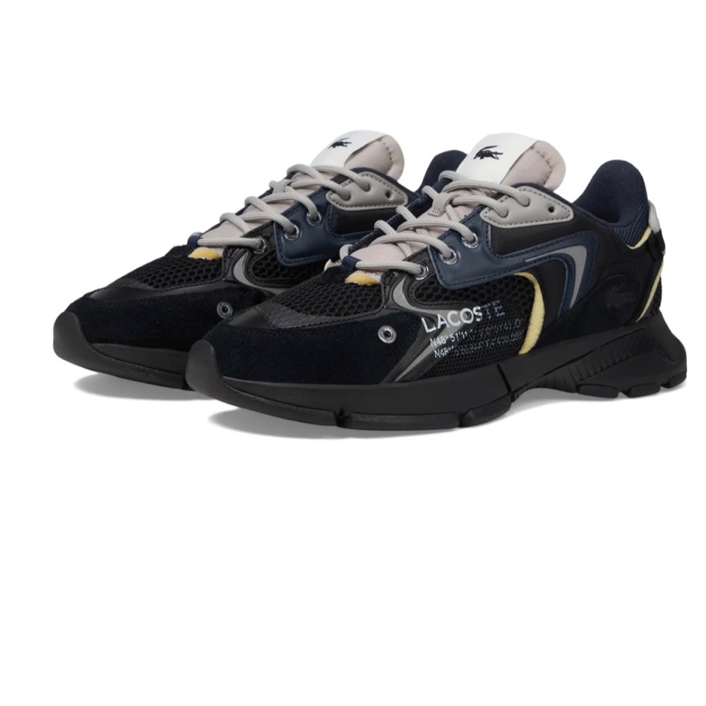 Lacoste Black, Navy, Yellow, and Gray Sneakers